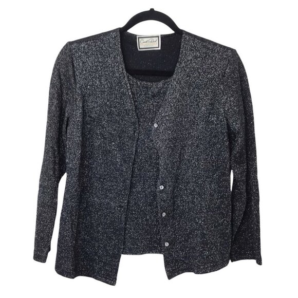 CARROLL REED Sparkle Black Layered Cardigan - Picture 3 of 14